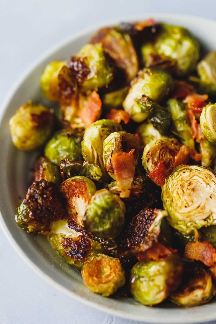 Roasted Dijon Brussel Sprouts with Bacon